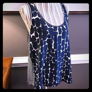 Banana Republic Silk and Cotton Tanktop in Navy